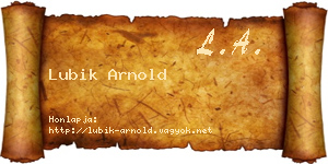 Lubik Arnold névjegykártya