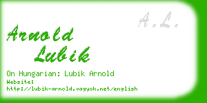 arnold lubik business card
